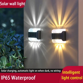 Комплект из 5 шт. Светодиодный солнечный настенный светильник IP65 Водонепроницаемый уличный Современный минимализм Аккумулятор AAA 1.2 В 600 мАч Лампы для наружного освещения