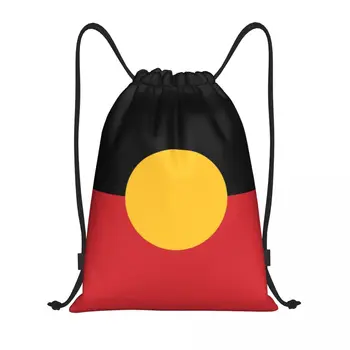 Сумка на шнурке с флагом австралийских аборигенов, Мужская Женская портативная спортивная сумка для спортзала, тренировочные рюкзаки