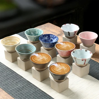 Кофейные кружки из керамики с основанием, коническая фарфоровая чашка объемом 100 мл, Керамическая чашка для латте, Кухонная Барная стойка, товары для дома