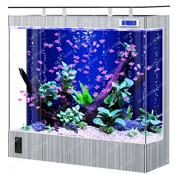 Новое экологическое изменение воды, супер Белое стекло, Мелкий и средний бытовой светильник, роскошный аквариум с рыбками-глобусами, аквариум с рыбками