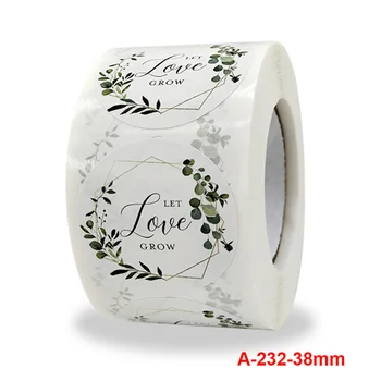500 шт. / рулон, 3,8 см, белые свадебные цветы, наклейки для свадебного украшения, этикетки