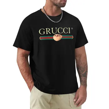 Футболка Grucci, спортивная рубашка, забавные футболки, корейская модная мужская одежда