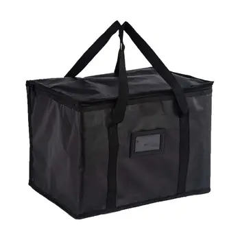Изолированная сумка-холодильник, черная, 20x15hx14d дюймов, на молнии, многоразовая хозяйственная сумка для пикника, рыбалки, барбекю, общественного питания на открытом воздухе