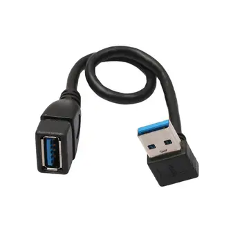 Удлинительный кабель USB 3.0 под прямым углом 90 градусов от мужчины к женщине, 20 см
