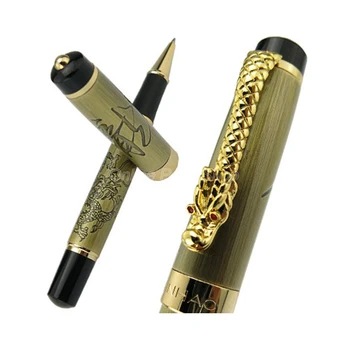 Jinhao Ancient Green Descendants of the Dragon Шариковая ручка многоразового использования с золотой отделкой, Профессиональные офисные канцелярские принадлежности для письма