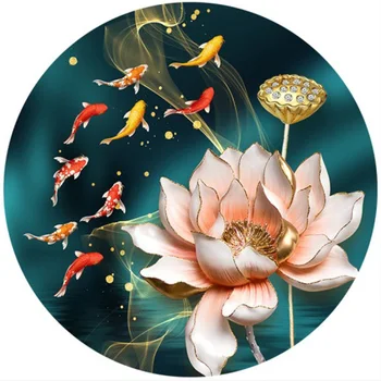 5D Алмазная картина Koi Lotus DIY Алмазная Художественная вышивка Подарок Офис Гостиная Украшения дома Алмазные наборы для вышивания крестом
