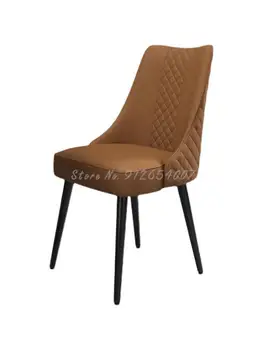 Легкий Роскошный обеденный стул Домашний Современный минималистичный стул для переговоров для отдыха из массива дерева в скандинавском стиле, ресторан отеля, натуральная кожа