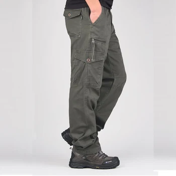 2023 Модные военные брюки-карго, мужские брюки, комбинезоны, повседневные мешковатые армейские брюки-карго, мужские тактические брюки большого размера с несколькими карманами