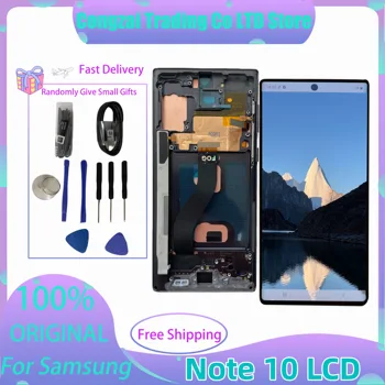 100% Оригинальный NOTE 10 AMOLED Для SAMSUNG Galaxy Note10 N970F N970 N9700 ЖК-дисплей с Рамкой, Сенсорный Экран, Дигитайзер в Сборе