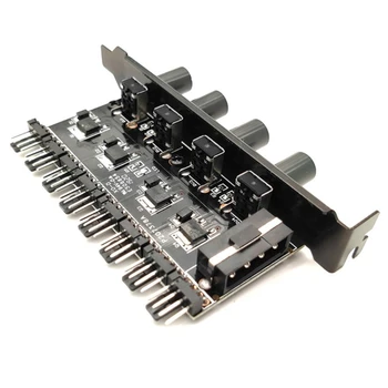 Регулятор скорости охлаждающего вентилятора с 4 ручками ПК 8-канальный концентратор вентилятора для процессора HDD VGA PWM Вентилятор PCI кронштейн контроллер вентилятора 12V