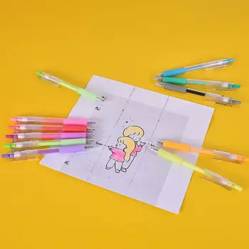 12 цветов, милый набор студенческих ручек для печати, письменные принадлежности, Офисная школьная шариковая ручка, желеобразная гелевая ручка, желеобразные цветные ручки, канцелярские принадлежности