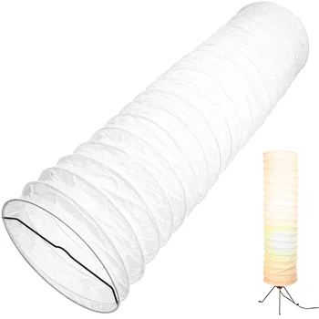 Бумажный напольный рисовый круглый фонарь с абажуром, металлический сменный светильник, бумажный напольный светильник