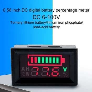 Цифровой монитор емкости батареи постоянного тока 0,56 дюйма, измеритель вольтметра, индикатор заряда батареи, цифровой дисплей, батарея водонепроницаемая