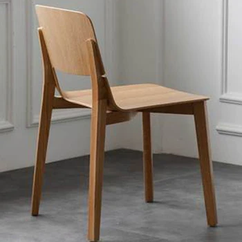 Обеденный стул Nordic Из массива Дерева Дизайнерский Ресторан Современный Простой Обеденный стул для взрослых Со спинкой Sillas De Comedor Мебель для балкона