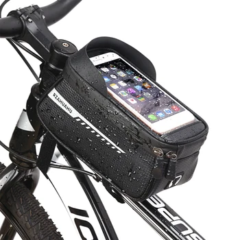 Непромокаемая велосипедная сумка, велосипедная передняя рама, сумка для телефона с сенсорным экраном, высококачественный непромокаемый чехол для телефона для езды в дождливый день