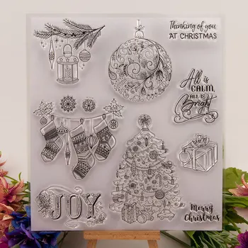 Подарки на Рождественскую елку Прозрачный силиконовый штамп для печати фотоальбома для скрапбукинга 