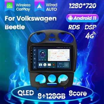 8-Ядерный QLED Автомобильный Радиоприемник Мультимедиа Для Volkswagen Beetle A4 2002-2011 Видеоплеер Android Auto Carplay 4G LTE GPS Навигация Stere