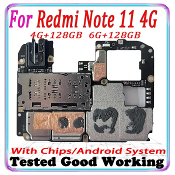 128 гб Для Xiaomi REDMI note 11 4G Материнская плата Основная Печатная Плата Для REDMI note 11 4G Полностью Рабочая Материнская плата С Полными Чипами