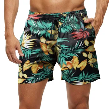 Короткие мужские пляжные шорты для плавания Coconut Tree, Шорты для доски для серфинга, Быстросохнущий купальник, Летние спортивные плавки, брюки, Короткие шорты