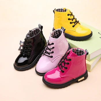 2023 Осенне-зимние новые детские ботинки, ботинки для девочек, кожаные водонепроницаемые детские зимние ботинки, ботинки для девочек