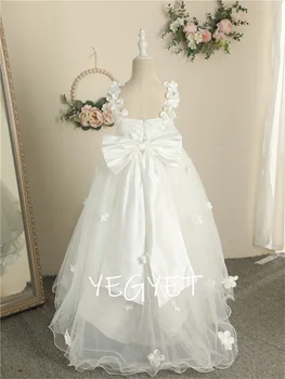 Платье в цветочек из тюля Gardenwed для девочки, свадебное платье с коротким рукавом для девочки, милые платья для девочек для очень элегантной вечеринки