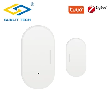 Tuya Wireless ZigBee Door Window Магнитный датчик Детектор Комплект автоматизации на батарейках для домашней системы безопасности
