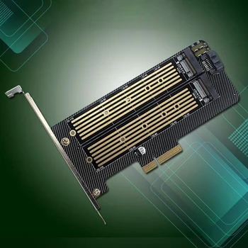 Карта адаптера SSD к PCI-E Поддерживает Адаптер жесткого диска MKey BKey M.2 NVMe NGFF SATA Dual SSD Конвертер SSD В PCI-E NGFF 6 Гбит/с