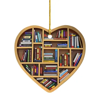 2023 Новый акриловый орнамент для книголюбов, украшение для библиотекаря в виде сердца, подарок для библиотекаря, любителя книг, Книжный червь, акриловый орнамент