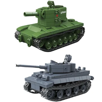 Военный мини-танк КВ-2 времен Второй мировой войны, сделай сам, Советская армейская Техника, Строительный кирпич, Игрушка для мальчиков