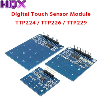 TTP224 TTP226 TTP229 Сенсорный модуль цифрового переключателя 4 8 16 Канальный Емкостный сенсорный переключатель Сенсорный модуль для Arduino