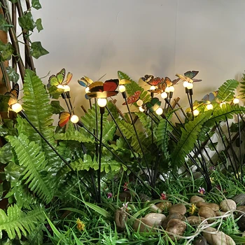 Наружный светодиодный садовый светильник Динамический зеленый листовой светлячок 600 мАч Садовый ландшафтный светильник для праздника Фестиваль для террасы Балкон