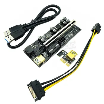 6ШТ PCIE Райзер для Видеокарты USB 3.0 Удлинитель Адаптер Cabo Riser PCI Express X16 VER009C Райзер для Майнинга Биткоинов