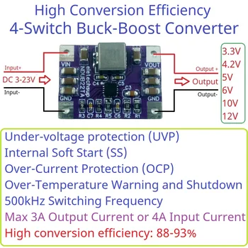 Высокоэффективный Синхронный Регулятор напряжения Постоянного тока 3A 3-23 В - 3,3 В 4,2 В 5 В 6 В 10 В 12 В для Солнечных Свинцово-кислотных аккумуляторов