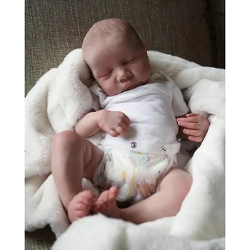 19-дюймовая кукла Bebe Reborn, спящий малыш Levi, уже раскрашенные куклы с 3D-деталями, прожилками, реалистичные куклы для новорожденных ручной работы.