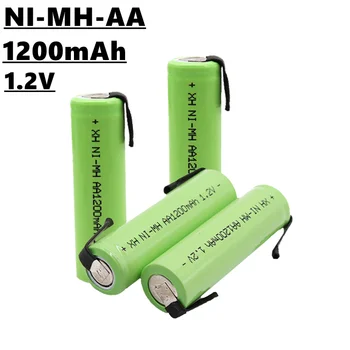 Новая аккумуляторная батарея AA NiMH, 1,2 В, 1200 мАч, со сварочными штифтами, стабильная и безопасная зарядка, подходит для электрической зубной щетки