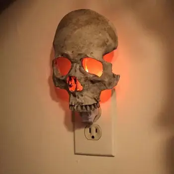 Декоративные светильники на Хэллоуин, Ночник с черепом, Ночник со скелетом, Ночник с модуляцией атмосферы, ночник со скелетом
