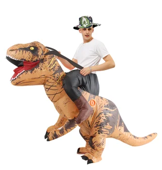Коричневые Надувные костюмы динозавра Carry on Me на Хэллоуин Косплей Костюм Тираннозавра Прогулочный Талисман Disfraz для взрослого мужчины Женщины