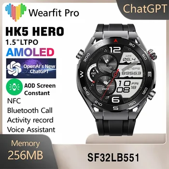 Оригинальные смарт-часы HK5 HERO с AMOLED, мужские компасы, NFC, Bluetooth, вызов, GPS-трекер, 1,5-дюймовые, с амплитудой 2,5 D, умные часы, наручные часы