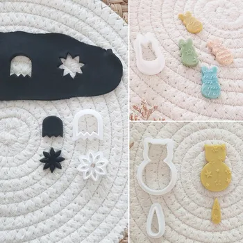 Новые серьги, формы из полимерной глины, Кролик / Бабочка/ Цветок, мягкая керамика, резаки для глины, Серьги 