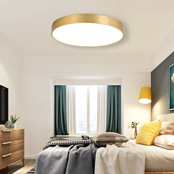 Современный ультратонкий светодиодный потолочный светильник GOLD для гостиной, кабинета, спальни для поверхностного монтажа