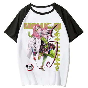 Футболка Demon Slayer Mitsuri, женская футболка с японским аниме, уличная одежда для девочек