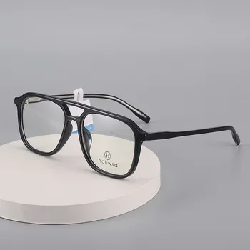 70225 Ретро Полигональная оправа для очков Ultra Light TR90 Прозрачные очки Pilot с двойным мостом, Мужские оптические Рецептурные очки
