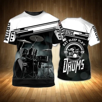 2023 барабаны комплект для Мужчин s футболка для мужчин 3D печати футболка классическая музыка, мода с коротким рукавом хип-хоп футболки поп свободные повседневные футболки