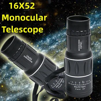 Портативный 16 X 52 Высоко Над Биноклем Телескоп Монокуляр 66/8000 М Пластиковый Бинокль Открытый Черный Спортивный Телескоп На Открытом Воздухе