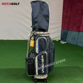 Мужская профессиональная сумка для гольфа, синяя модная холщовая водонепроницаемая сумка для гольфа, сумка для клюшки для гольфа с несколькими отверстиями