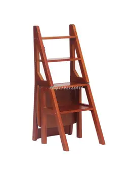 Лестничный стул из массива дерева, домашний лестничный стул, складной табурет-стремянка двойного назначения, удобная лестница с педалью для подъема в помещении