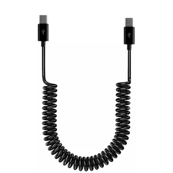 Высококачественный спиральный кабель USB C-USB C, совместимый с различными устройствами