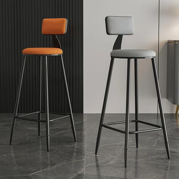 Кожаный барный стул для столовой, промышленный Роскошный Европейский Современный Барный стул, Дизайнерские аксессуары для дома High taburete alto