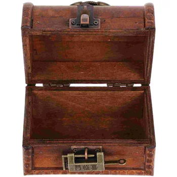 Винтажная коробка Винтажная Деревянная Коробка для хранения ювелирных изделий из сплава для мелочей