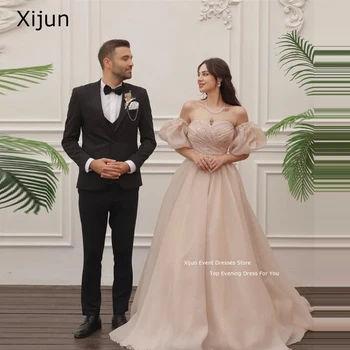 Свадебные платья Xijun Glitter Gogerous, вечерние платья для выпускного вечера трапециевидной формы, платья для выпускного вечера из Саудовской Аравии, платья для свадебной вечеринки, платье с ремешком в виде сердечка